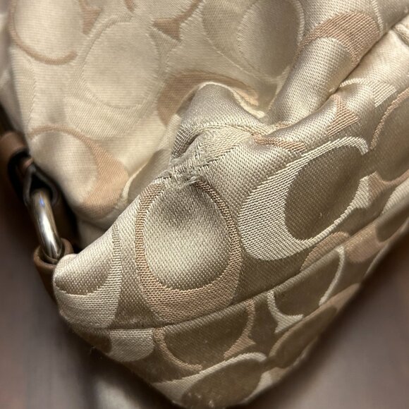 Coach F18450 Ashley Signature Sateen Satchel Bag Brown Khaki - Picture 12 of 16